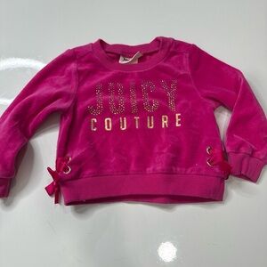 Juicy Couture Vintage Toddler Girl 18 Months Pink Logo Velour Sweater Pull On